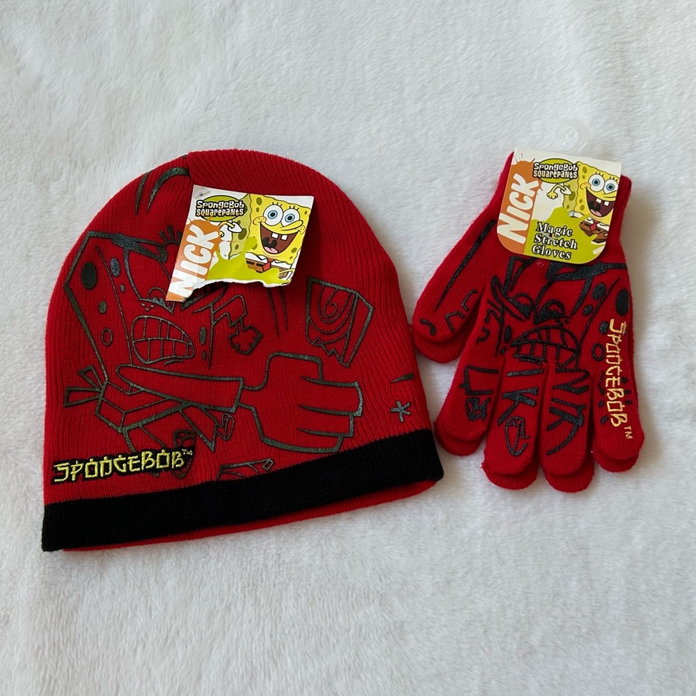 SpongeBob Knit Hat & Gloves